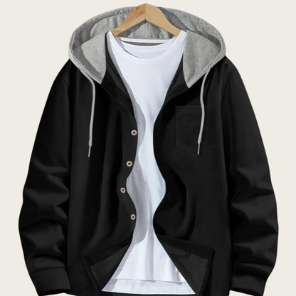 Herren Freizeitjacke Kapuzenjacke Mit Taschen