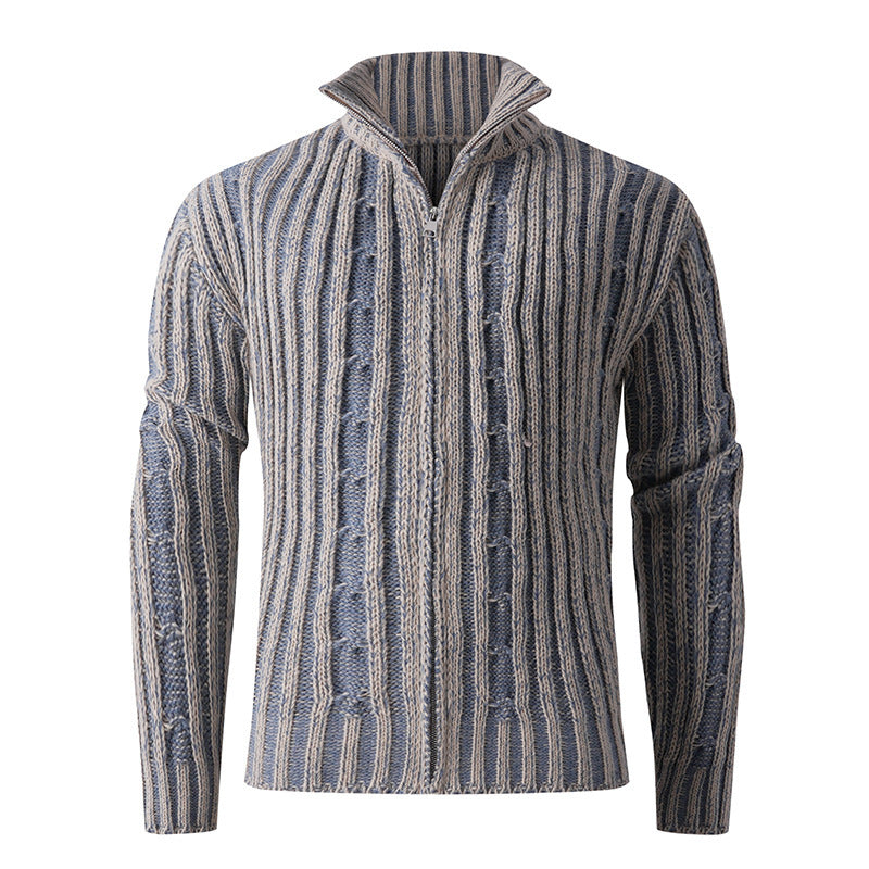 Herren Strickjacke Modern mit Reißverschluss und Muster
