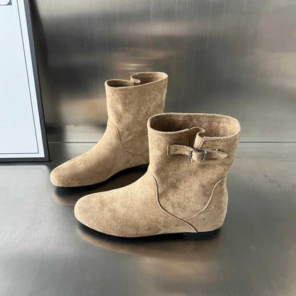 Damen Stiefeletten Weiches Wildleder Schnallenverschluss Elegant - BerlinGlamour