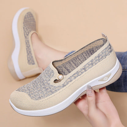 Damen Sneaker Strick Bequem Rutschfest