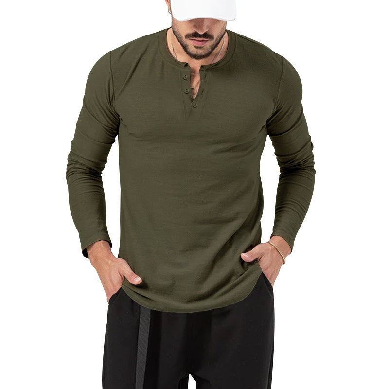 Herren Langarm-Shirt Baumwolle Modern Knöpfe