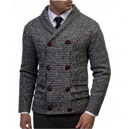Herren Strickpullover Modern mit Knopfverschluss und Struktur