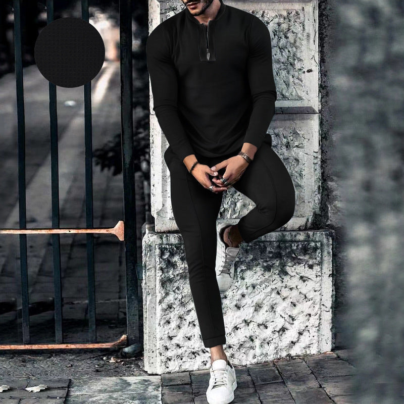 Herren Sportset Langarm Reißverschluss Hose Fitness - BerlinGlamour