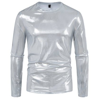 Herren Langarmshirt Slim Fit Glänzend Modern