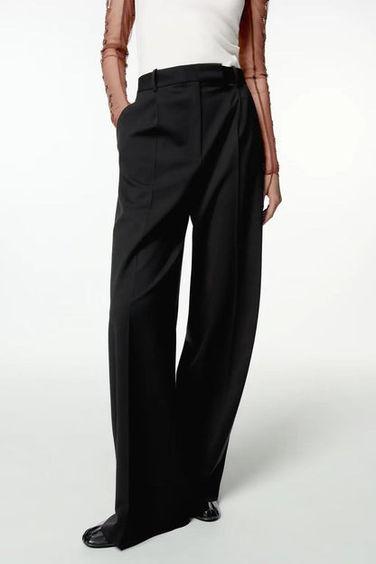 Weite Damenhoose High-Waist Elegant Klassisch