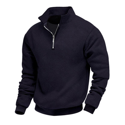 Herren Pullover Stehkragen Strukturiert Elegent Modern