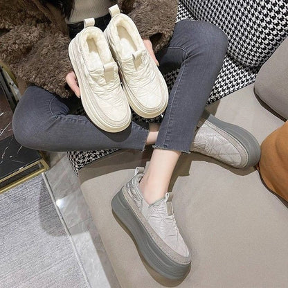 Damen Sneaker Bequem Rutschfest Isolierend Schwarz