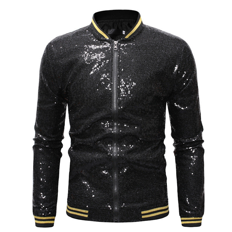 Herren Sportjacke Glitzernd mit Reißverschluss Elastisch
