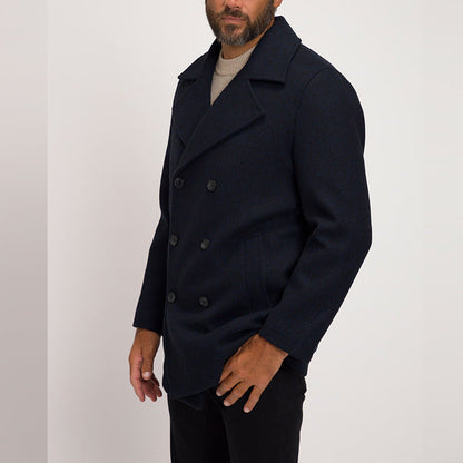 Herren Wollmantel Eleganter Wintermantel Doppelknopf - BerlinGlamour