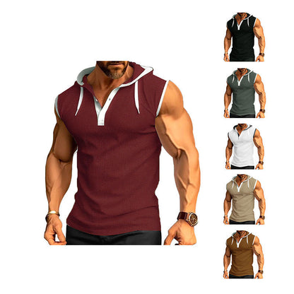 Herren Kapuzenshirt Ärmellos atmungsaktiv Modisch