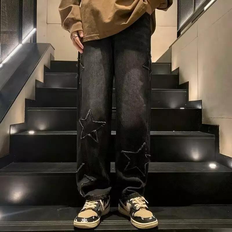 Herren Jeans Lässig Mit Sternen Stickerei Style