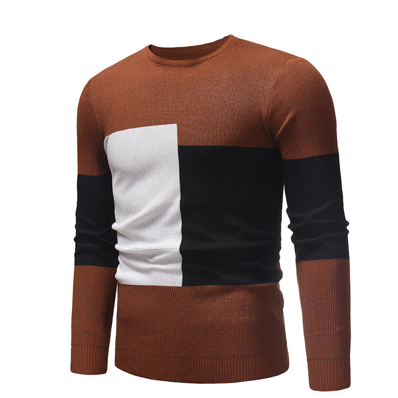Herren Strickpullover Modern mit Farbblock Design Trendy - BerlinGlamour