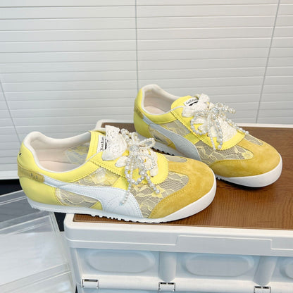 Damen Sneaker Elegante Perlen Sneaks Schuhe