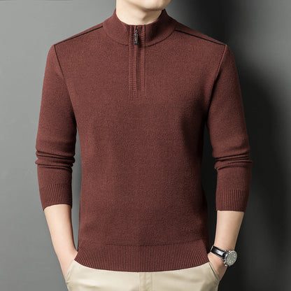 Herren Pullover Stehkragen Eleganter HalbReißverschluss Modern