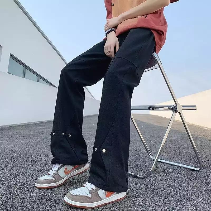 Herren Hose Lässig Double Layer Bequem Mit Druckknöpfen