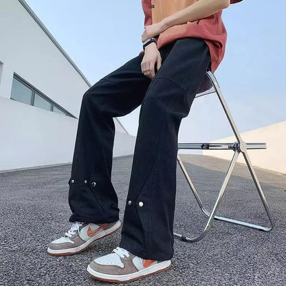 Herren Hose Lässig Double Layer Bequem Mit Druckknöpfen