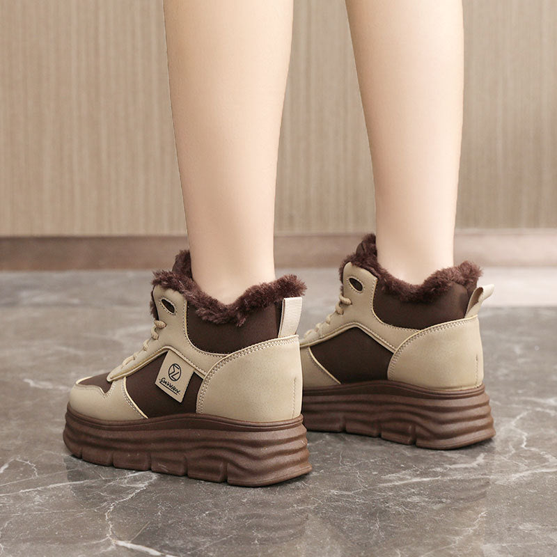 Damen Sneaker High-Top Kuschelig Sportlich Frauen Schuhe