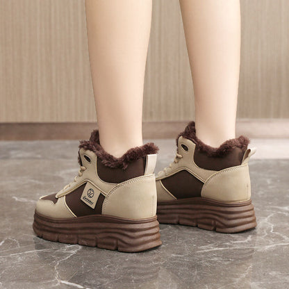 Damen Sneaker High-Top Kuschelig Sportlich Frauen Schuhe