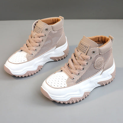 Damen Sneaker Atmungsaktiv Netzstoff Stoßdämpfend Schwarz