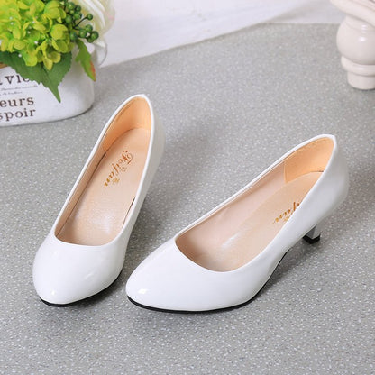 Elegante Damen Pumps Hochhackig Schwarz Glanz