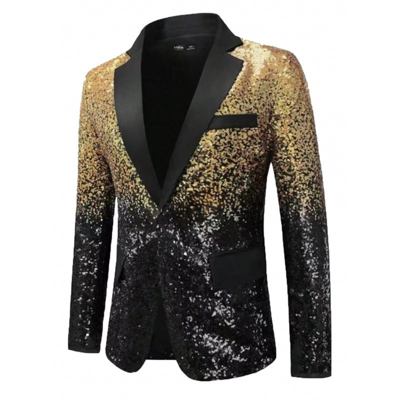 Herren Smoking Blazer Pailletten Glitzernd Elegant