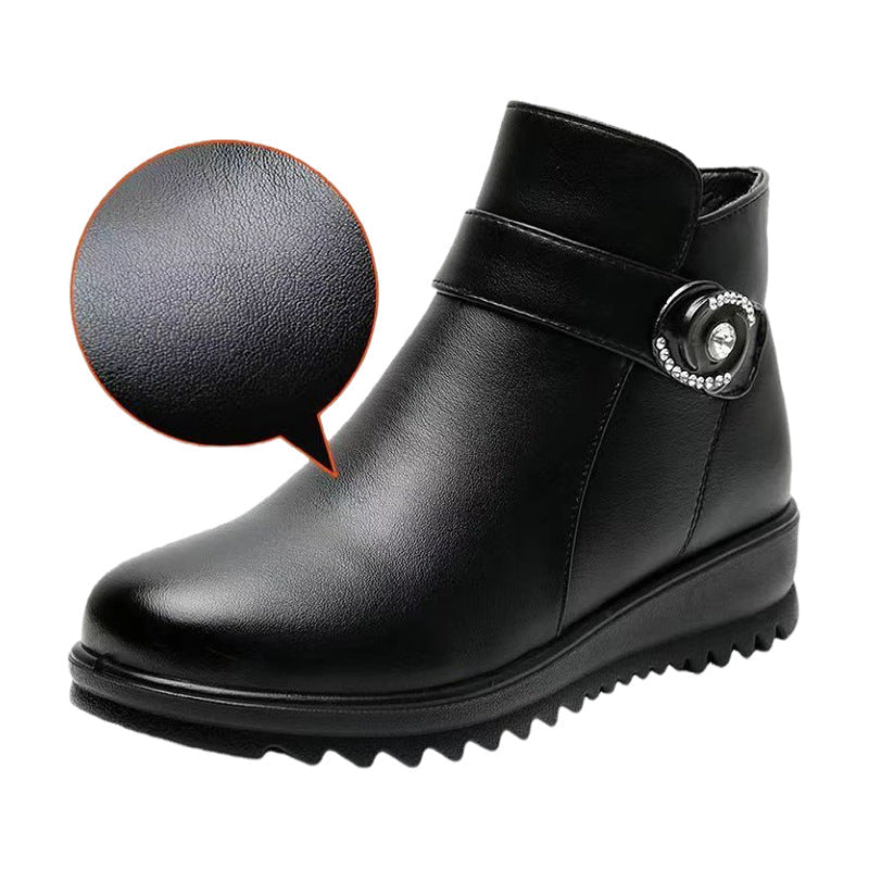 Damen Stiefeletten Warm Elegante Schnalle