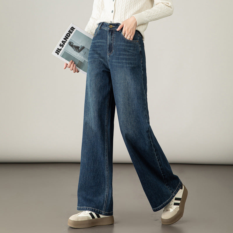 Damen Hose Hochtailliert Weite Bequeme Stoffhose