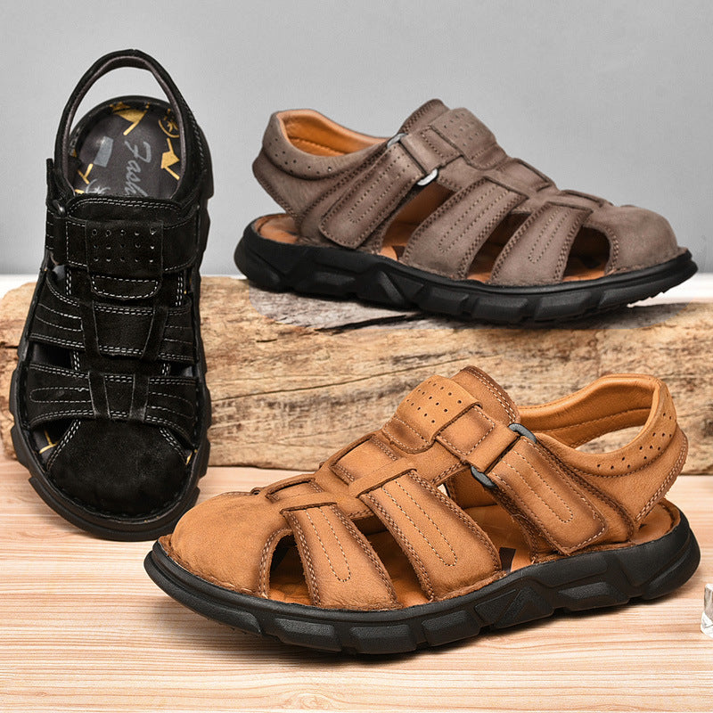 Herren Sandalen Leder Bequem Sommer