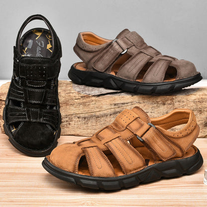 Herren Sandalen Leder Bequem Sommer