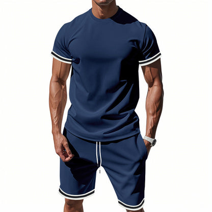 Herren Kurzarmshirt Sportlich Modern Kontrastdetails