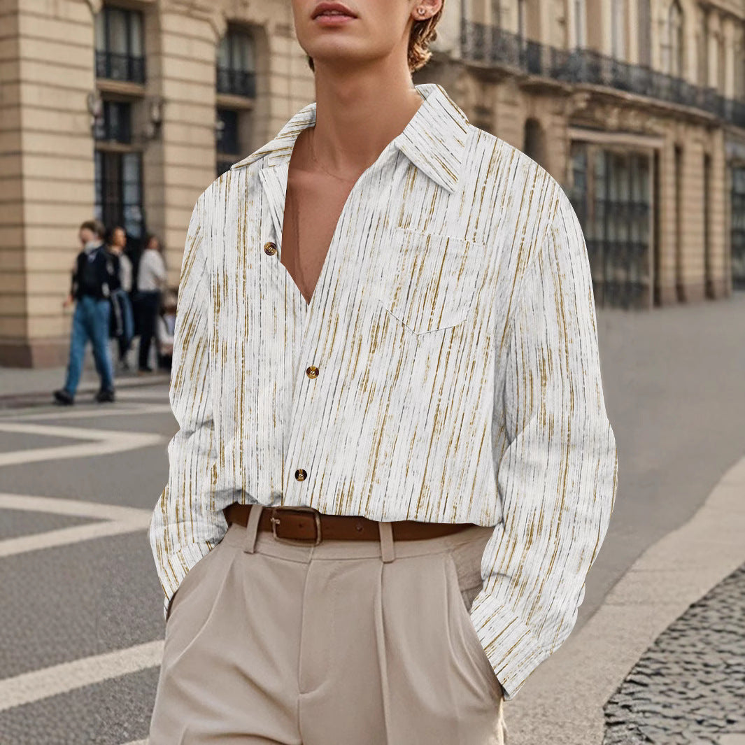 Herren Langarmhemd Modern Lässig mit Knöpfen - BerlinGlamour