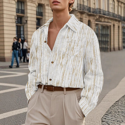 Herren Langarmhemd Modern Lässig mit Knöpfen - BerlinGlamour