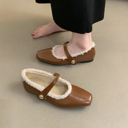 Damen Ballerinas Weich Bequem Mit Riemchen