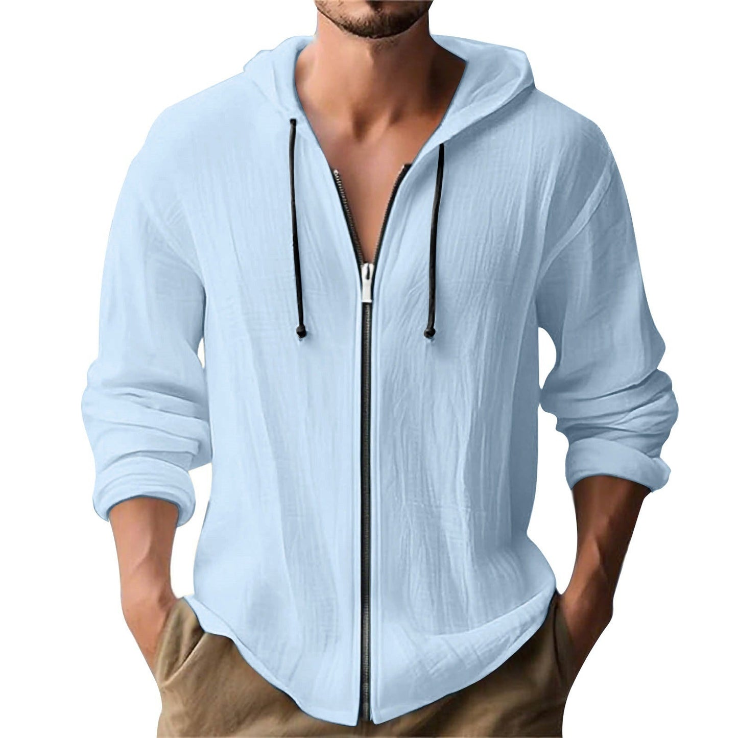 Herren Kapuzenjacke Lässig Reißverschluss Modern