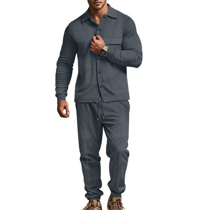 Herren Freizeit-Set Komfort mit klassischem Hemd und elastischen Joggerhosen
