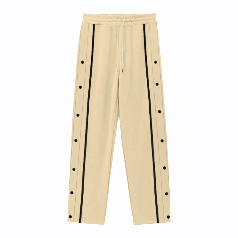Herren Sport Hose Elastisch Mit Druckknöpfen