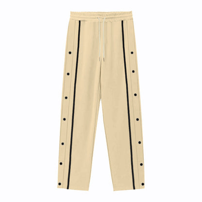 Herren Sport Hose Elastisch Mit Druckknöpfen