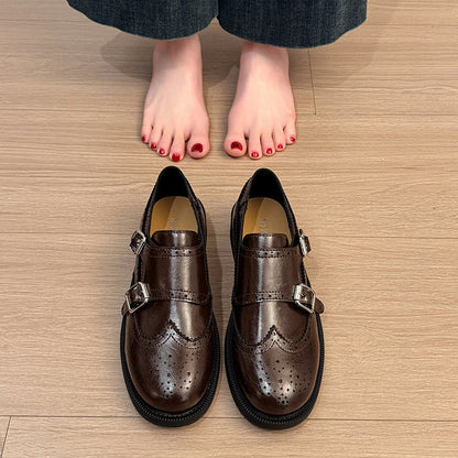 Damen Schnürschuhe Verspielt Doppelriemen Mode Schuhe