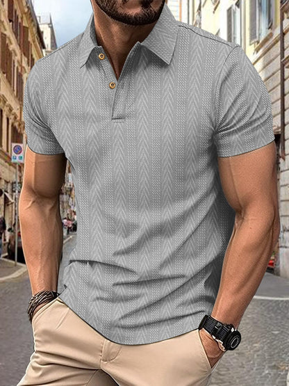 Herren Poloshirt Kurzarm Strukturiert Elegantes Design