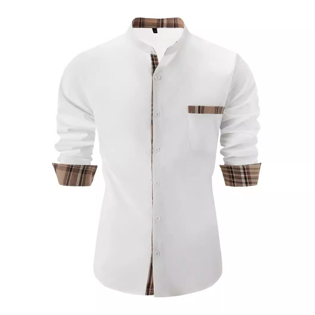 Herren Hemd Kariert Modern mit Kontrastkragen - BerlinGlamour