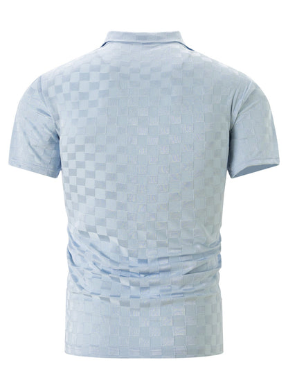 Herren Polo-Shirt Strukturiert Reißverschluss Modern