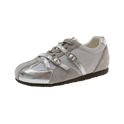 Damen Sneaker Atmungsaktiv Doppelter Riemen Sportlich