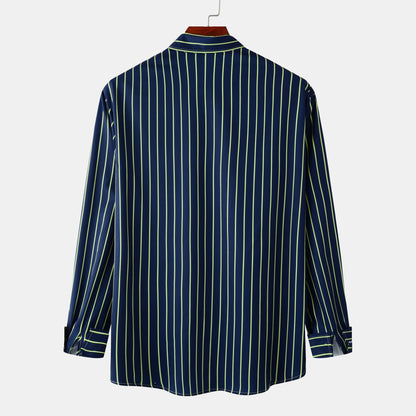 Herren Langarmhemd Streifen Modern Berlin Stil