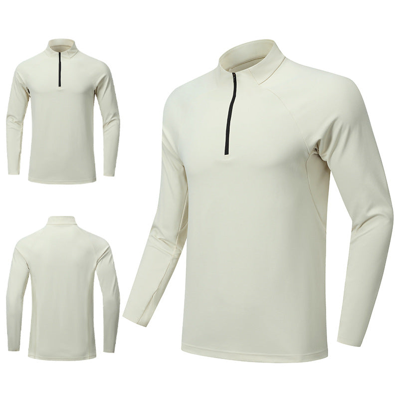 Herren Langarmshirt Funktionshemd mit Reißverschluss Sportlich
