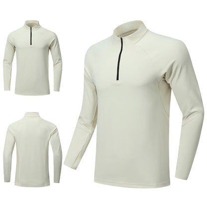Herren Langarmshirt Funktionshemd mit Reißverschluss Sportlich