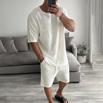 Herren Sportset Kurzarm T-Shirt und Shorts Atmungsaktiv - BerlinGlamour