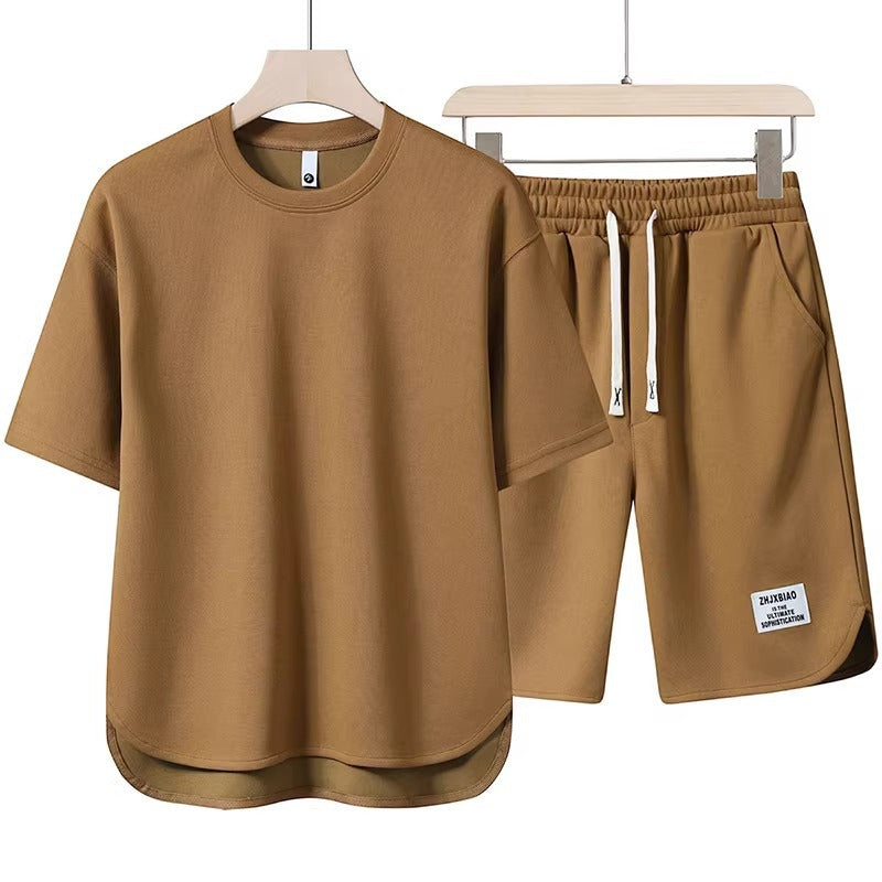 Klassisches Unisex T-Shirt Shorts Set mit Taschen Elastisch