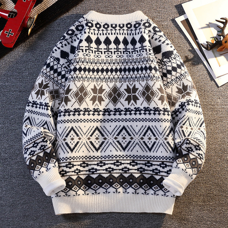 Herren Pullover Gemustert Winterlich Hochkragen