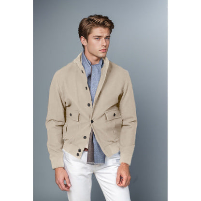 Herren Casual-Jacke Modern mit Taschen Schwarz