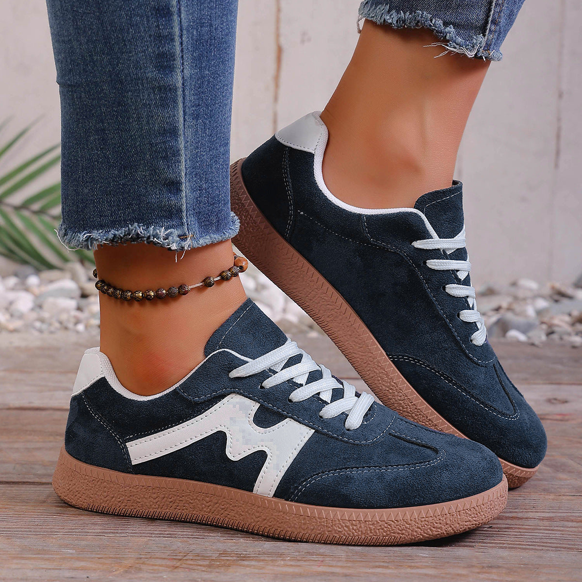 Damen Sneaker Sportlich Velours Rutschfest - BerlinGlamour